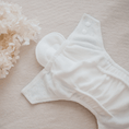 Load image into Gallery viewer, Reusable Cloth Nappy – Blue | 2.0 | My Little Gumnut inner insert and bamboo lining displayed flat for absorbency detail.