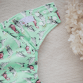 Load image into Gallery viewer, Reusable Cloth Nappy – Cockatoo | 2.0 | My Little Gumnut folded flat to showcase the Australian bird print detail.