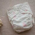 Load image into Gallery viewer, Reusable Cloth Nappy – Flowers | 2.0 | My Little Gumnut displayed flat to showcase the floral print and adjustable snaps.