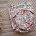 Load image into Gallery viewer, Reusable Cloth Nappy – Plaid | 2.0 | My Little Gumnut displayed flat to showcase the plaid print and adjustable snaps.