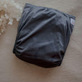 Load image into Gallery viewer, Reusable Cloth Nappy – Grey | 2.0 | My Little Gumnut folded flat to highlight the simple neutral design.