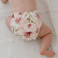 Load image into Gallery viewer, Baby wearing a Reusable Cloth Nappy – Lily | 2.0 | My Little Gumnut, designed for comfort and everyday movement.