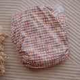 Load image into Gallery viewer, Reusable Cloth Nappy – Plaid | 2.0 | My Little Gumnut folded flat to highlight the classic plaid design detail.