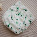 Load image into Gallery viewer, Reusable Newborn Cloth Nappy featuring Australian-inspired greenery design by My Little Gumnut.