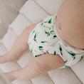 Load image into Gallery viewer, Reusable Newborn Cloth Nappy - Gumnut design on a baby, featuring Australian-inspired patterns for eco-friendly parenting.