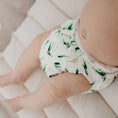Load image into Gallery viewer, Reusable Newborn Cloth Nappy in Australian-inspired design on a baby, showcasing comfort and style.