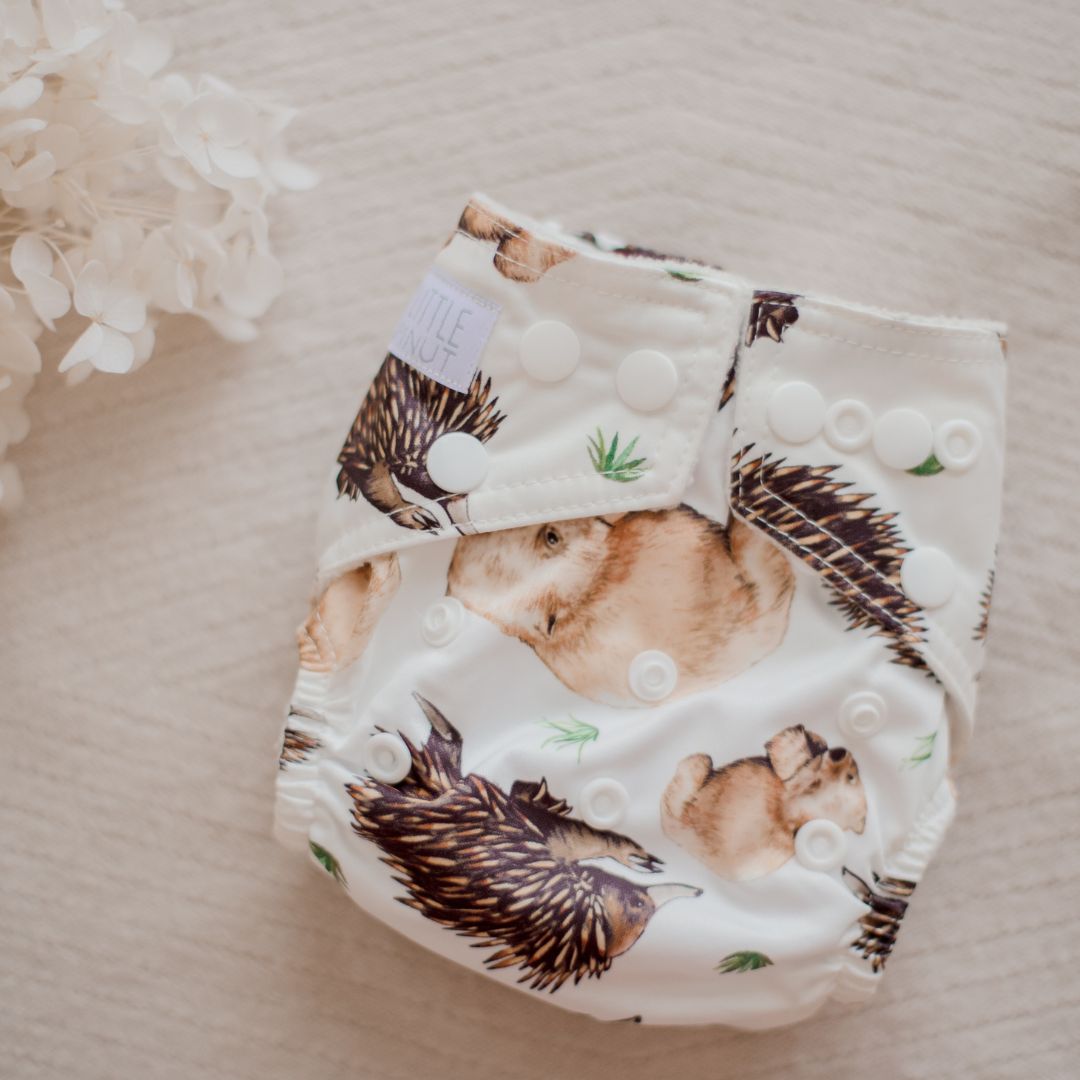 Newborn Cloth Nappy - Aussie Animals