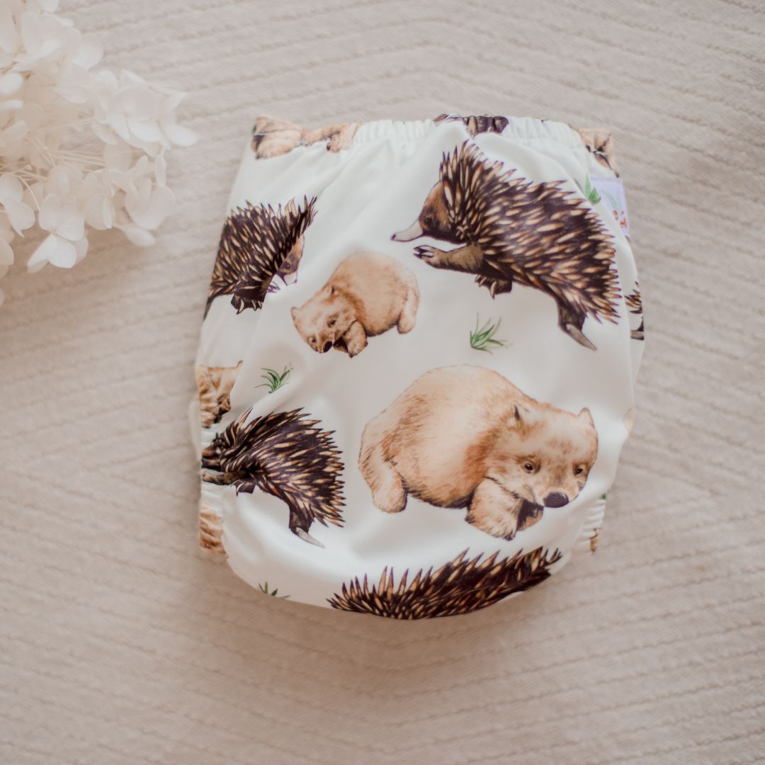 Newborn Cloth Nappy - Aussie Animals