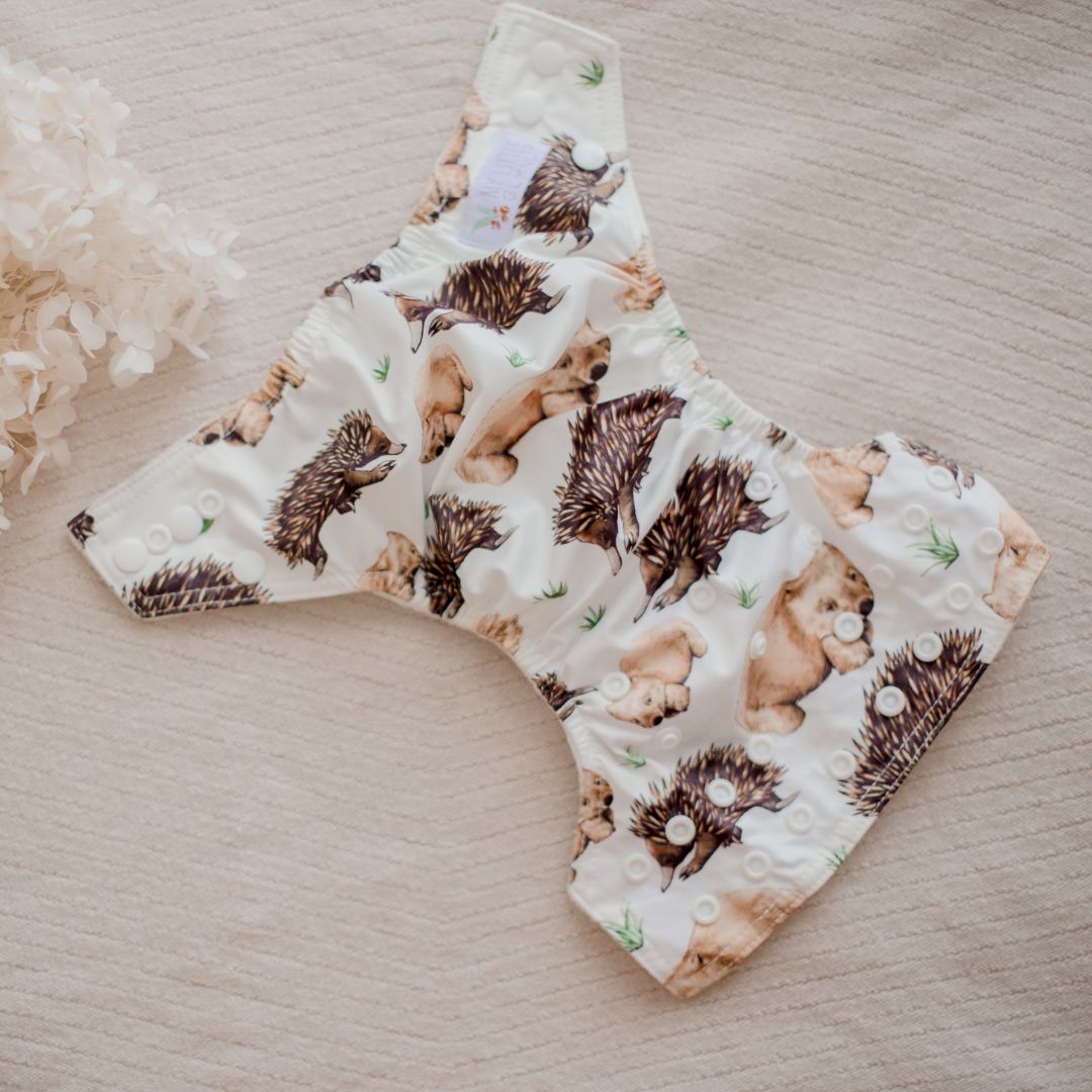 Newborn Cloth Nappy - Aussie Animals