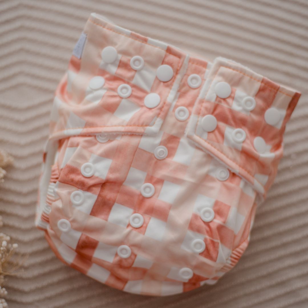Cloth Nappy 2.0 - Gingham (Rust)