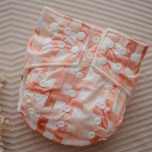 Cloth Nappy 2.0 - Gingham (Rust)