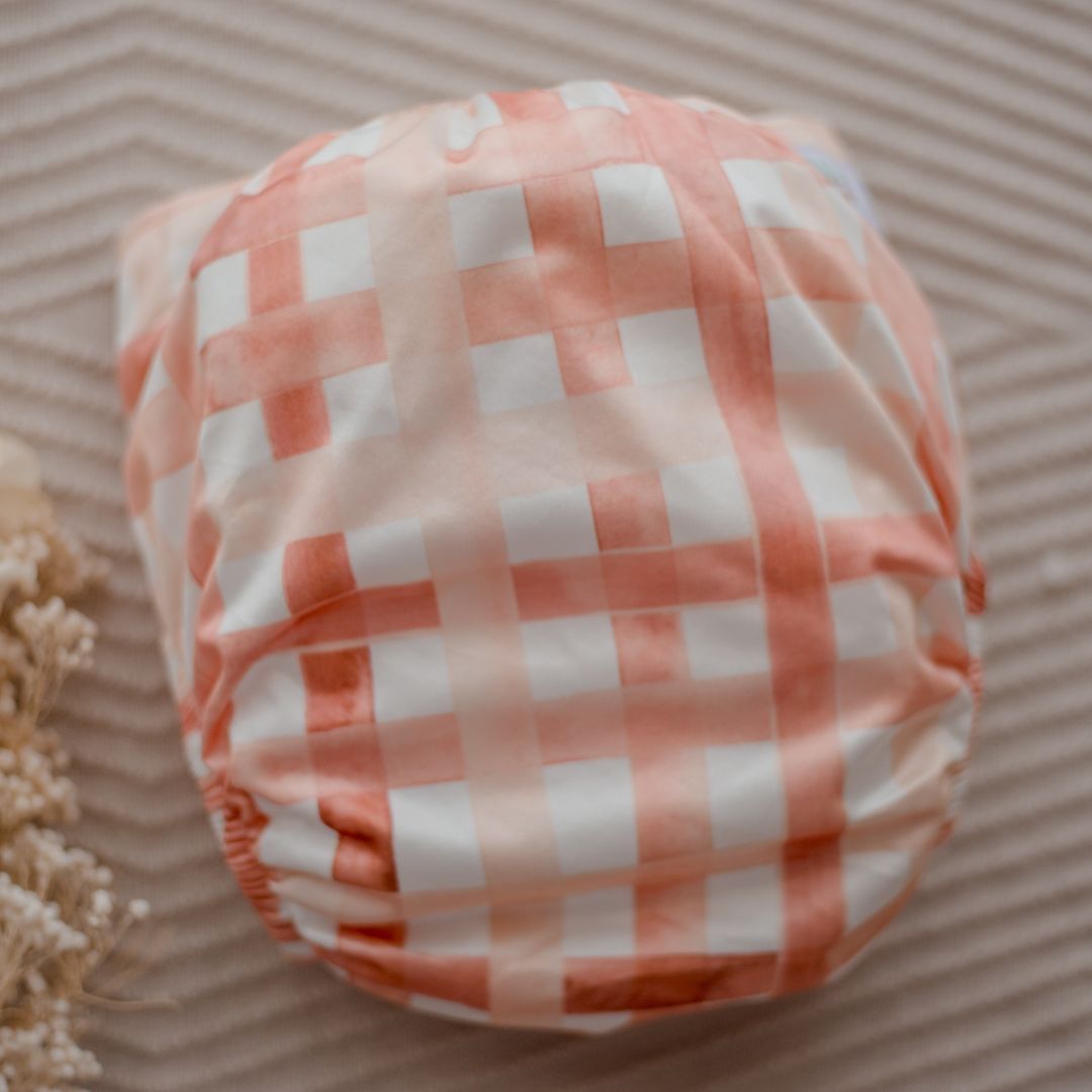 Cloth Nappy 2.0 - Gingham (Rust)