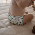 Load image into Gallery viewer, Baby wearing a Reusable Cloth Nappy – Gumnut | 2.0 | My Little Gumnut with a secure fit and soft bamboo lining.