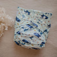 Load image into Gallery viewer, Reusable Cloth Nappy – Marine Life | 2.0 | My Little Gumnut displayed flat to showcase the ocean-inspired print and adjustable snaps.