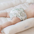 Load image into Gallery viewer, Baby wearing a Reusable Cloth Nappy – Eucalyptus Green | 2.0 | My Little Gumnut, designed for comfort and everyday movement.