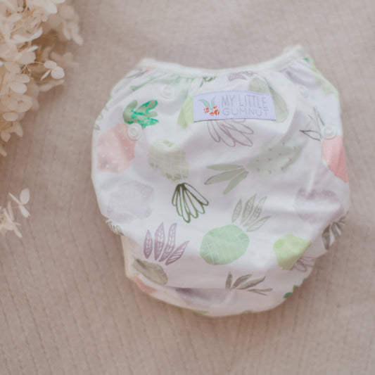 Reusable swim nappy by My Little Gumnt. Cloth swim nappies australia