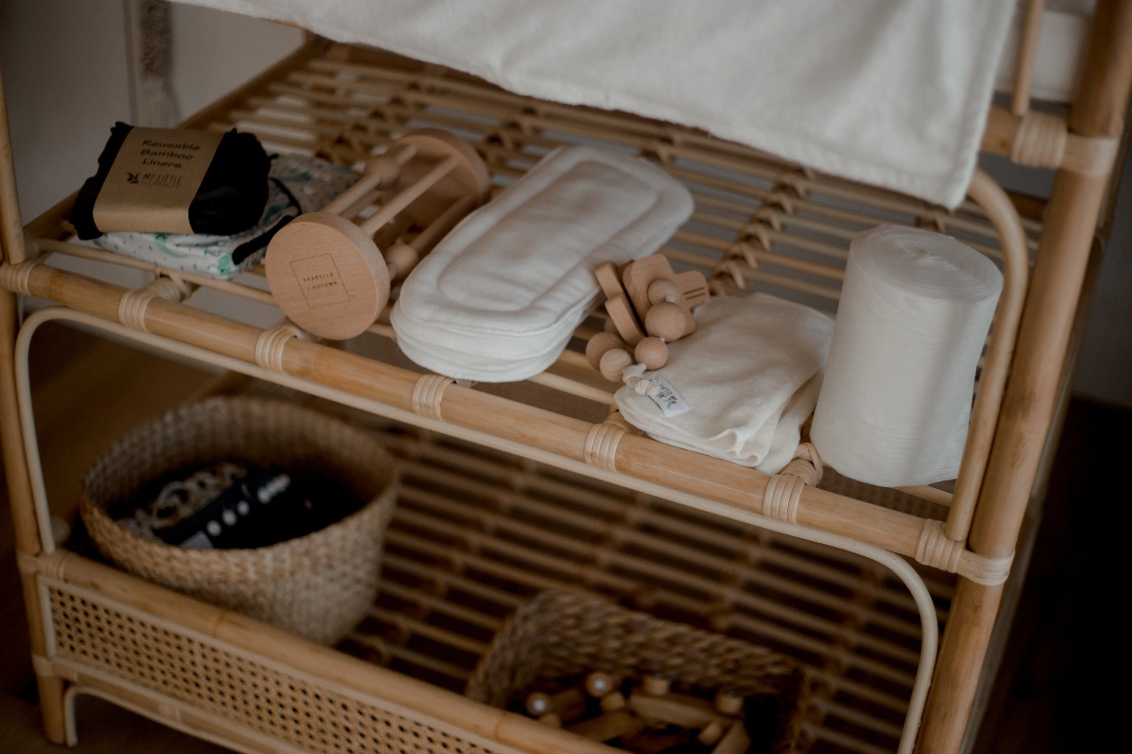 Baby changetime with reusable cloth nappy products by My Little Gumnut. 100% bio-degradbale nappy liners. Bamboo nappy liners for reusable Nappies Australia.
