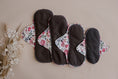 Load image into Gallery viewer, Reusable Menstrual Pads by My Little Gumnut. 4 different size pads. Cloth Pads Australia. Period pads. Floral menstrual pads.