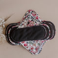 Load image into Gallery viewer, Reusable menstrual pads by my little gumnut. cloth menstrual pads. period pads. stack of menstrual pads. floral pads