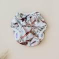 Load image into Gallery viewer, Reusable Swim Nappy in Kookaburras design, perfect for beach days and pool play for little ones.