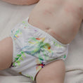 Load image into Gallery viewer, Reusable Swim Nappy in Tropical Gardens design, perfect for beach days and pool play for babies.