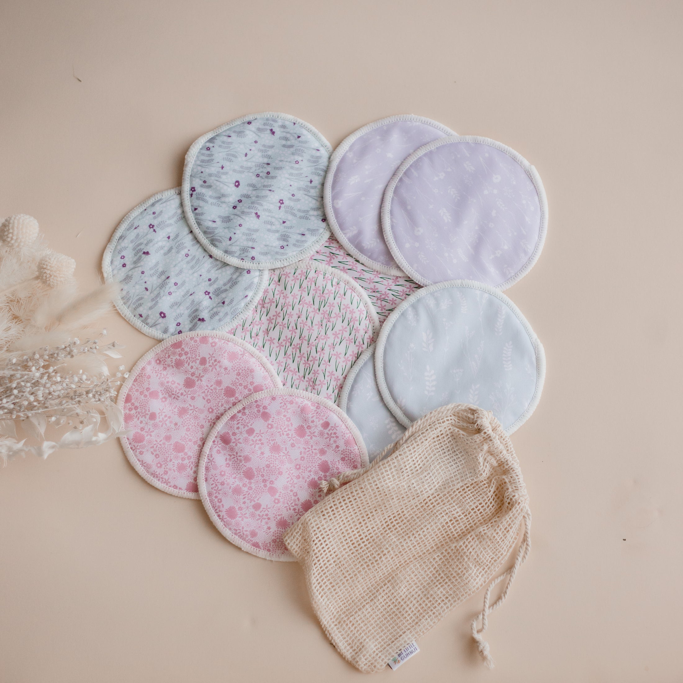 breast pads by my little gumnut. floral breast pads. nursing pads. Australia.