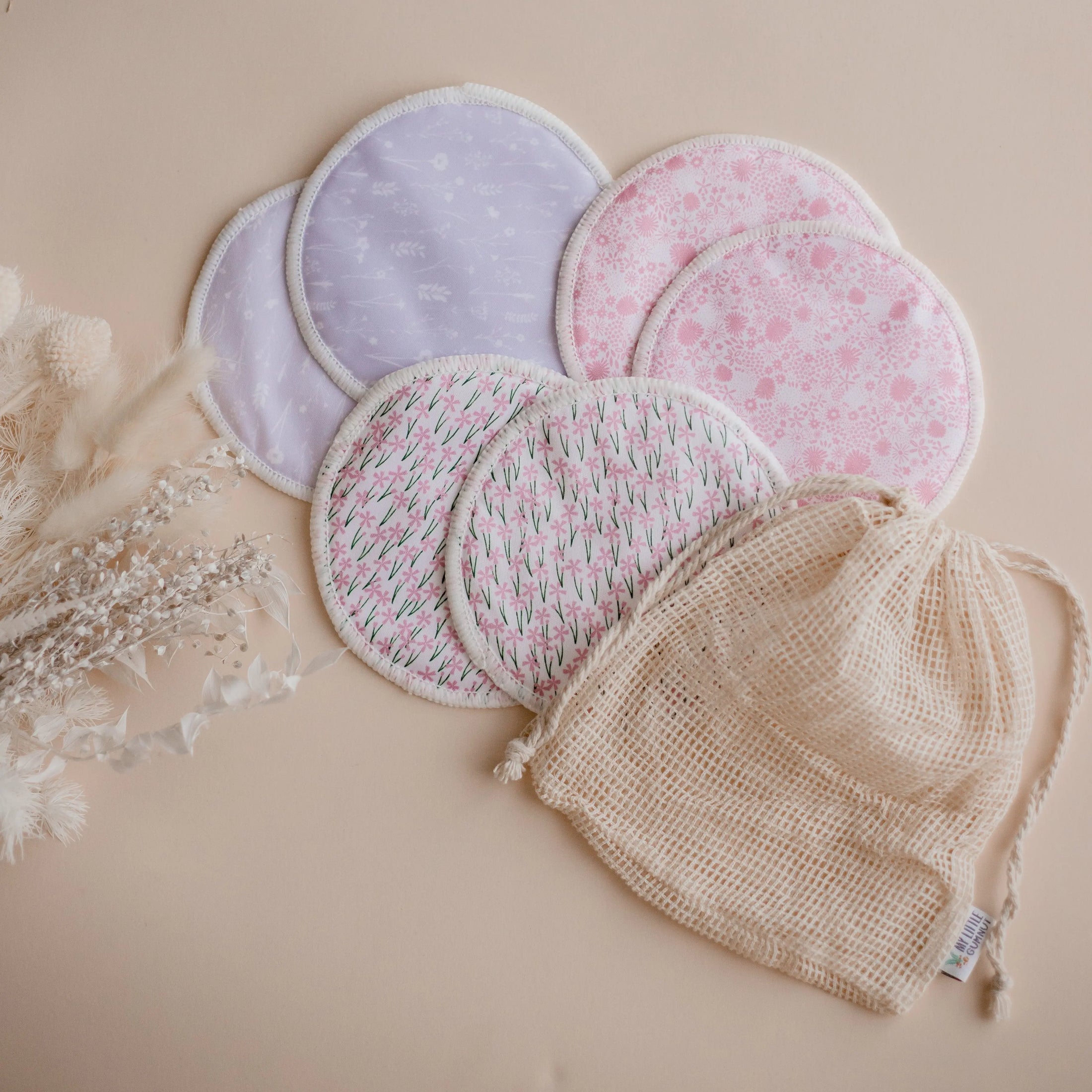 reusable breast pads by my little gumnut. cloth nursing pads. cloth breast pads