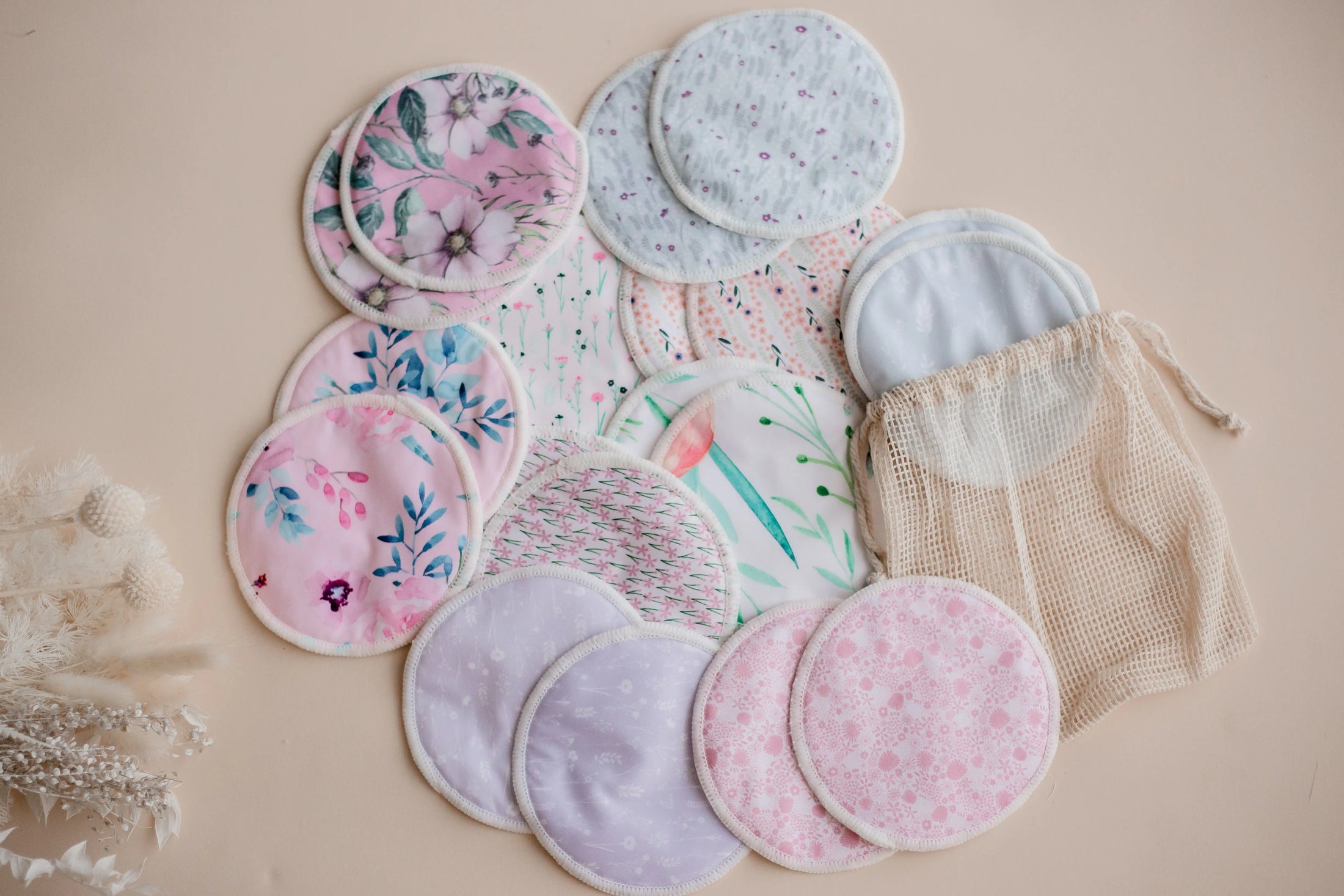 breast pads by my little gumnut. floral breast pads. nursing pads. Australia.
