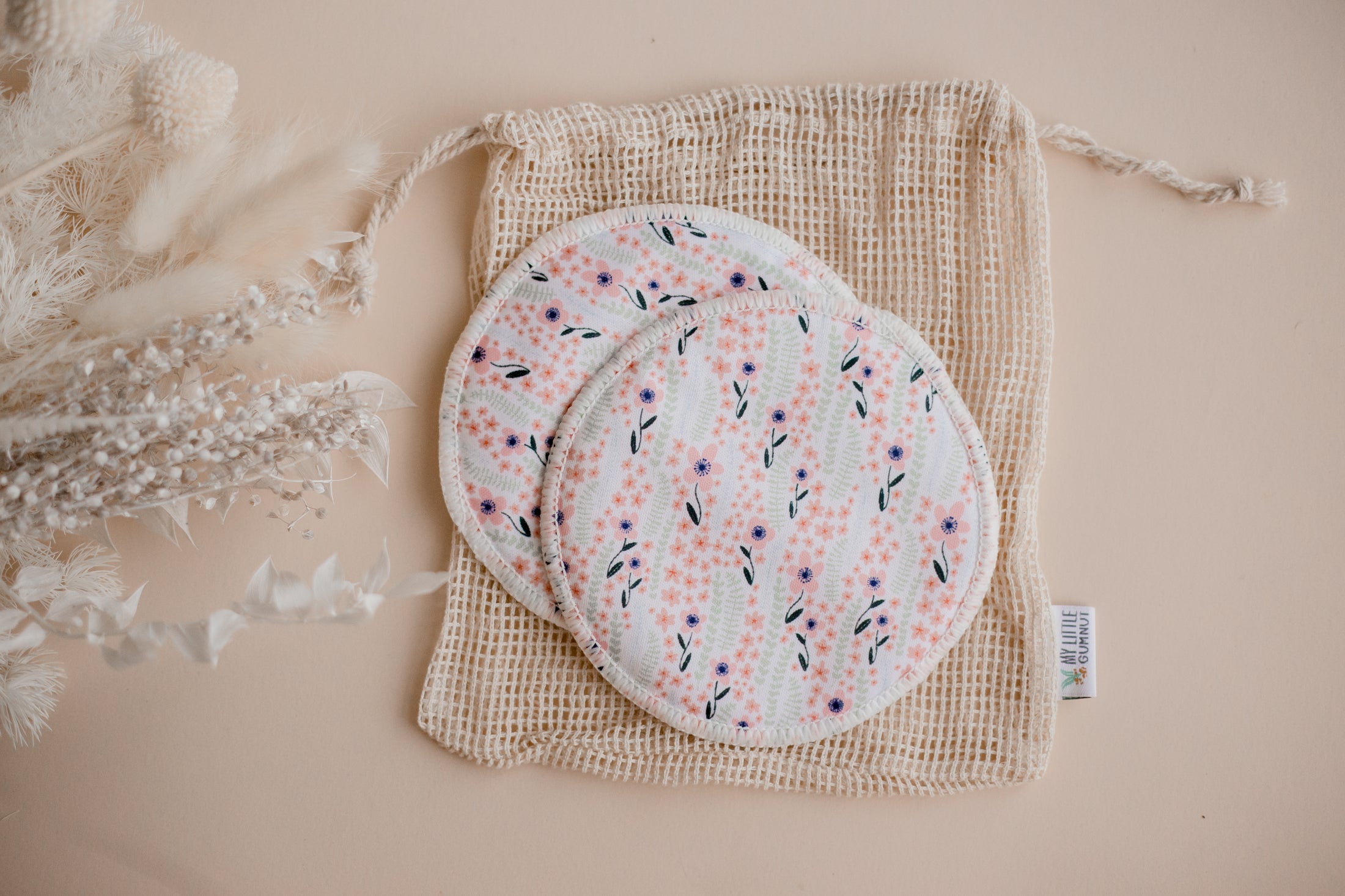 breast pads by my little gumnut. floral breast pads. nursing pads. Australia.
