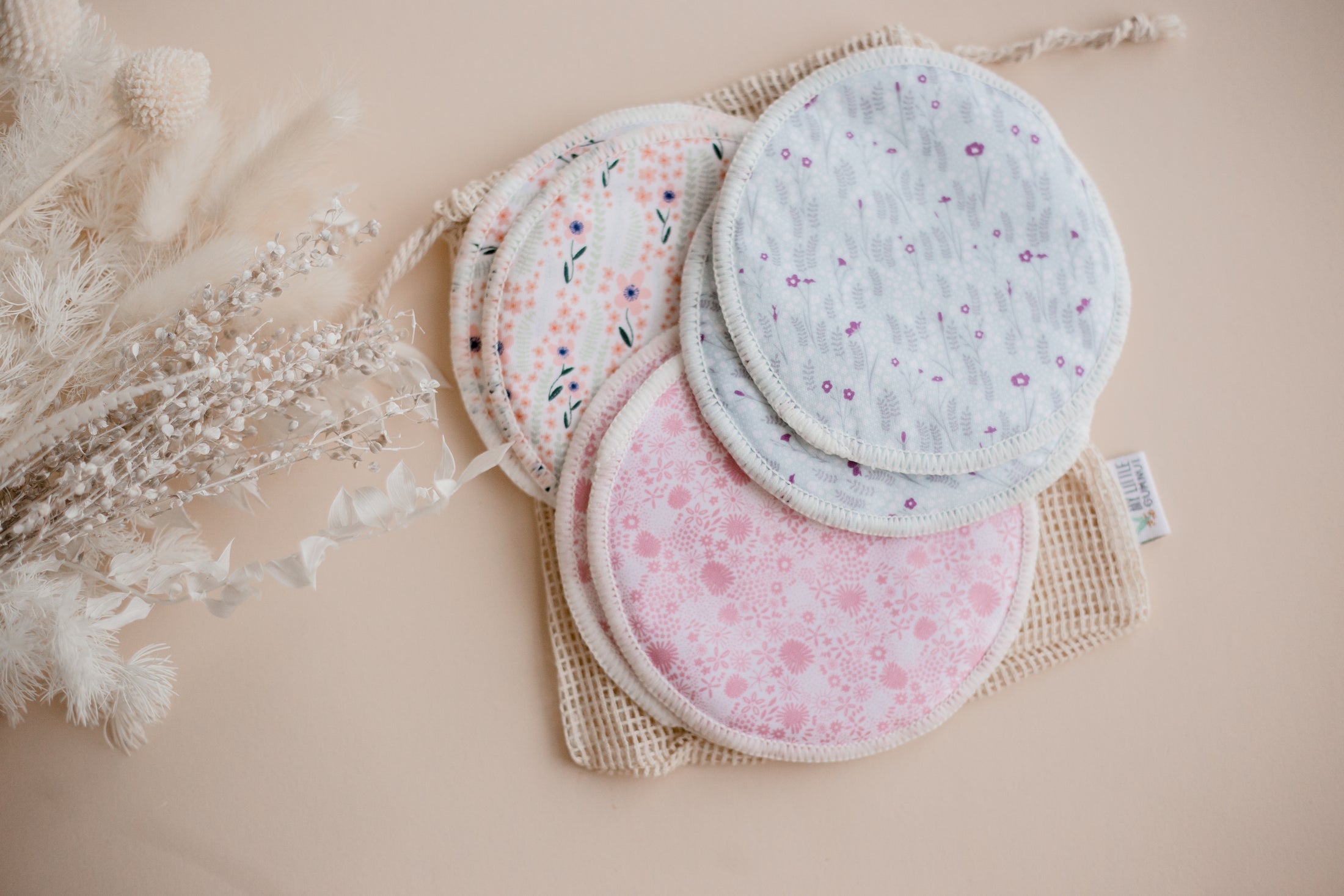 breast pads by my little gumnut. floral breast pads. nursing pads. Australia.