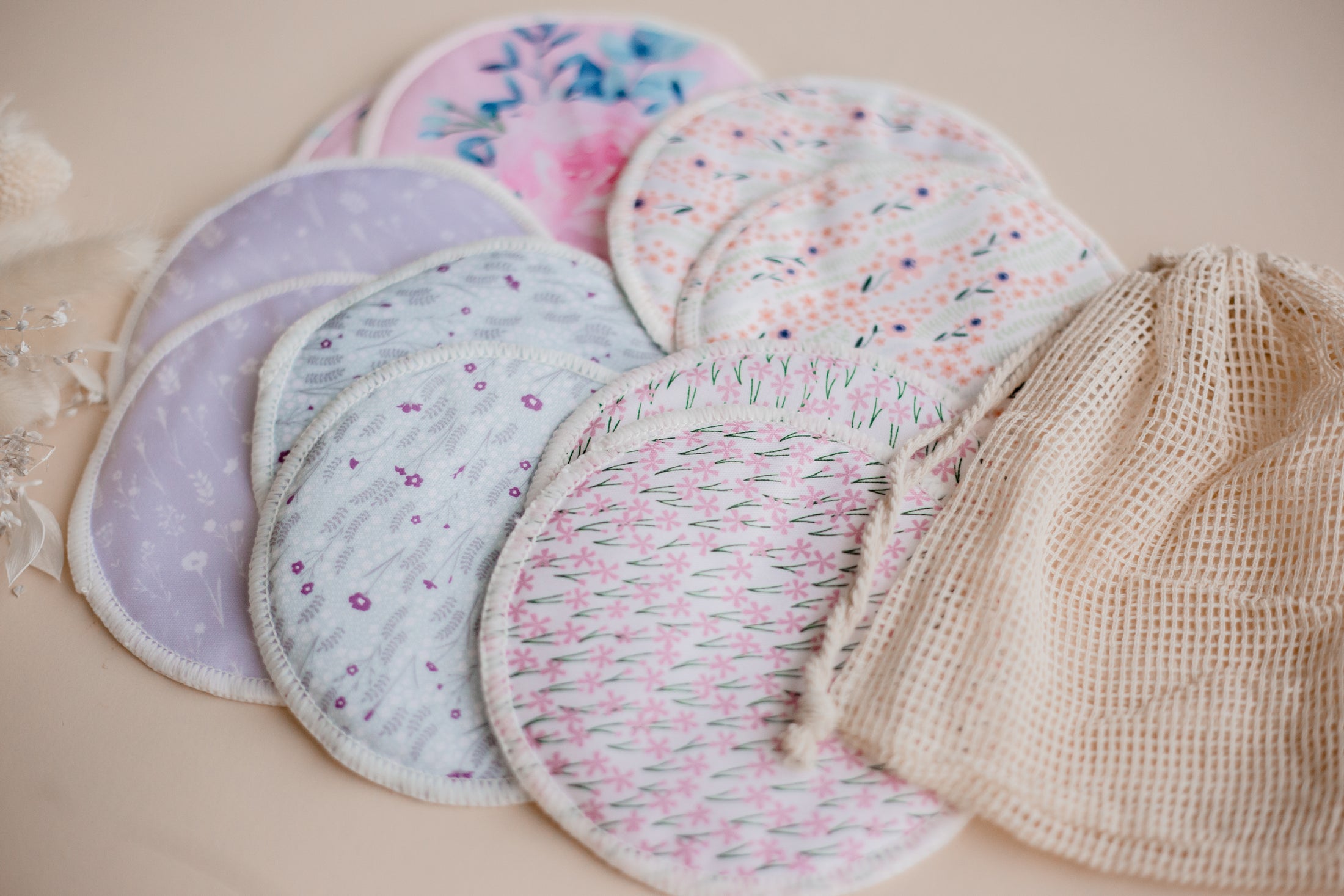 breast pads by my little gumnut. floral breast pads. nursing pads. Australia.