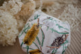 Load image into Gallery viewer, medium size reusable swim nappy. Australian artist desinged banksia flower. 
