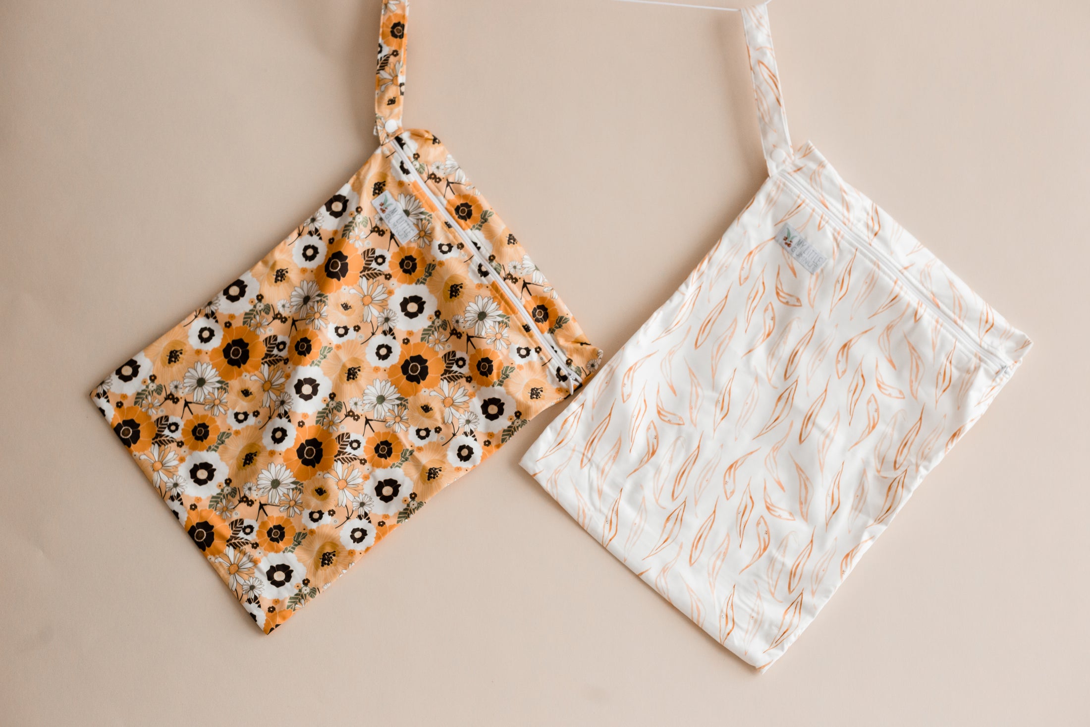 Wet bags by my little Gumnut. retro flowers cloth nappy australia