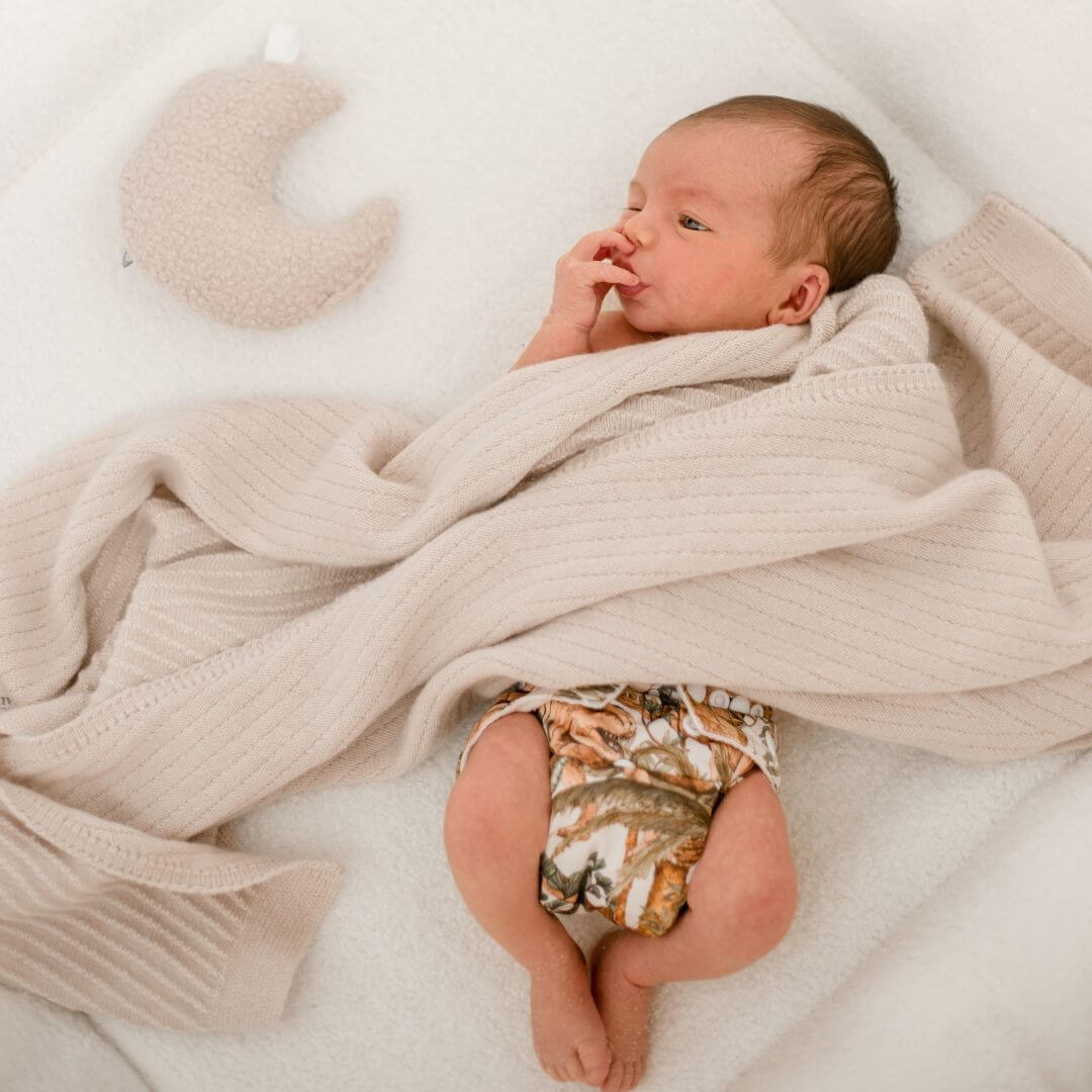 Newborn in cloth nappies