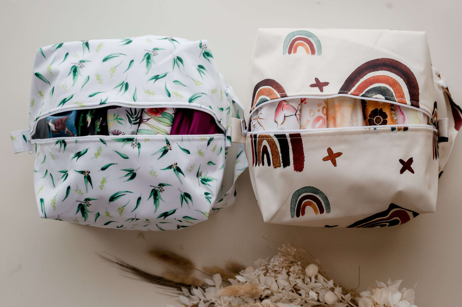 My Little Gumnut Nappy Pods with nappies inside