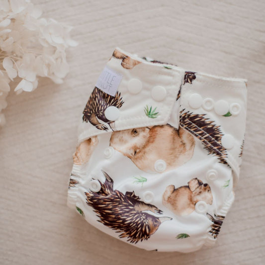 Newborn Cloth Nappy - Aussie Animals