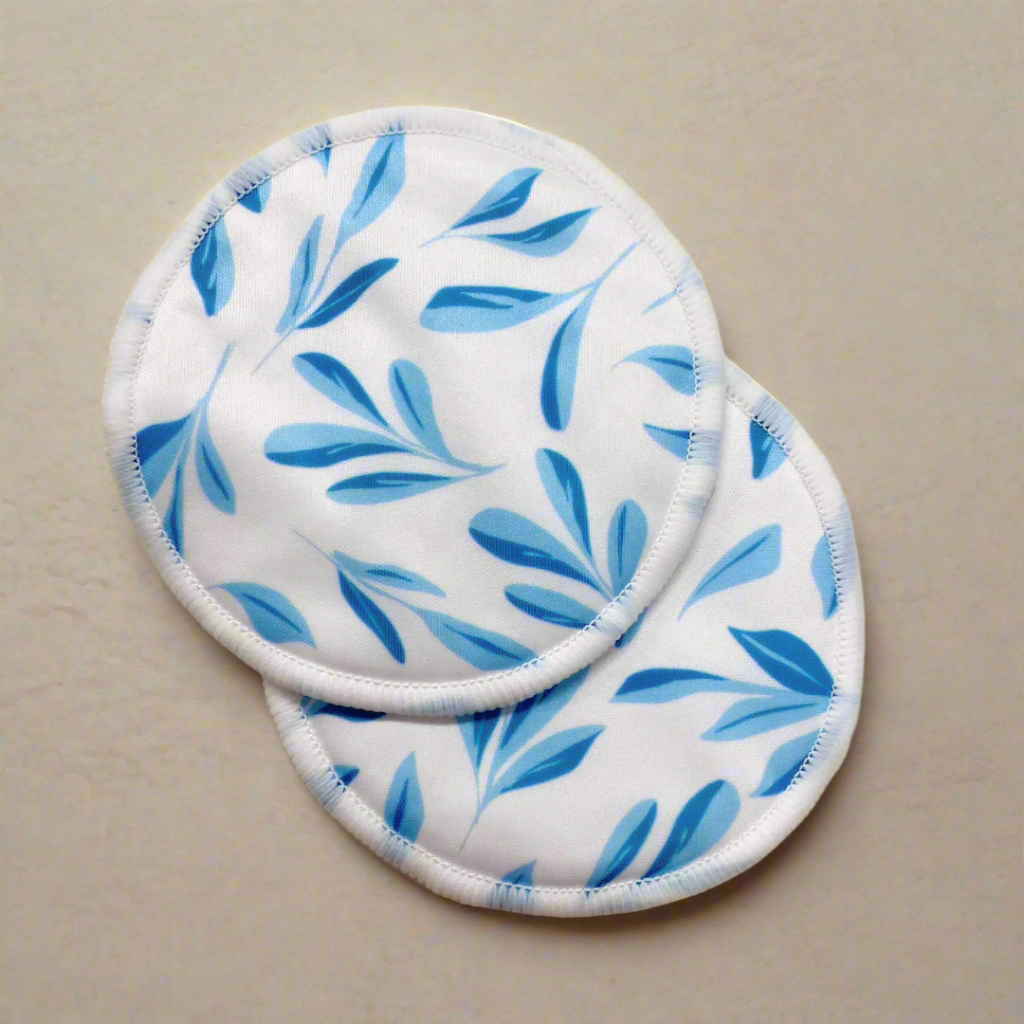 Reusable Breast Pads - Blue Leaf