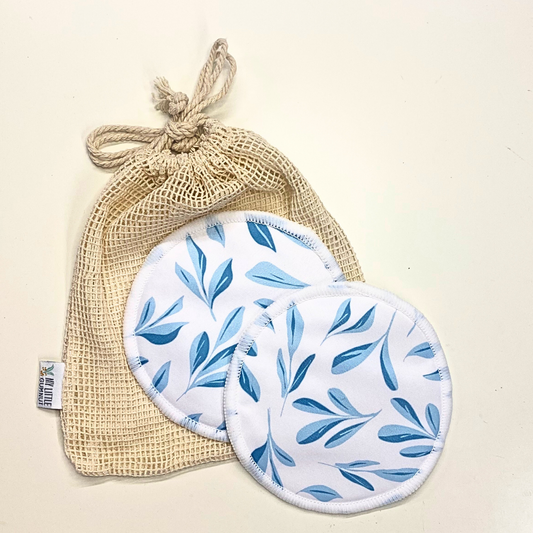 Reusable Breast Pads - Blue Leaf