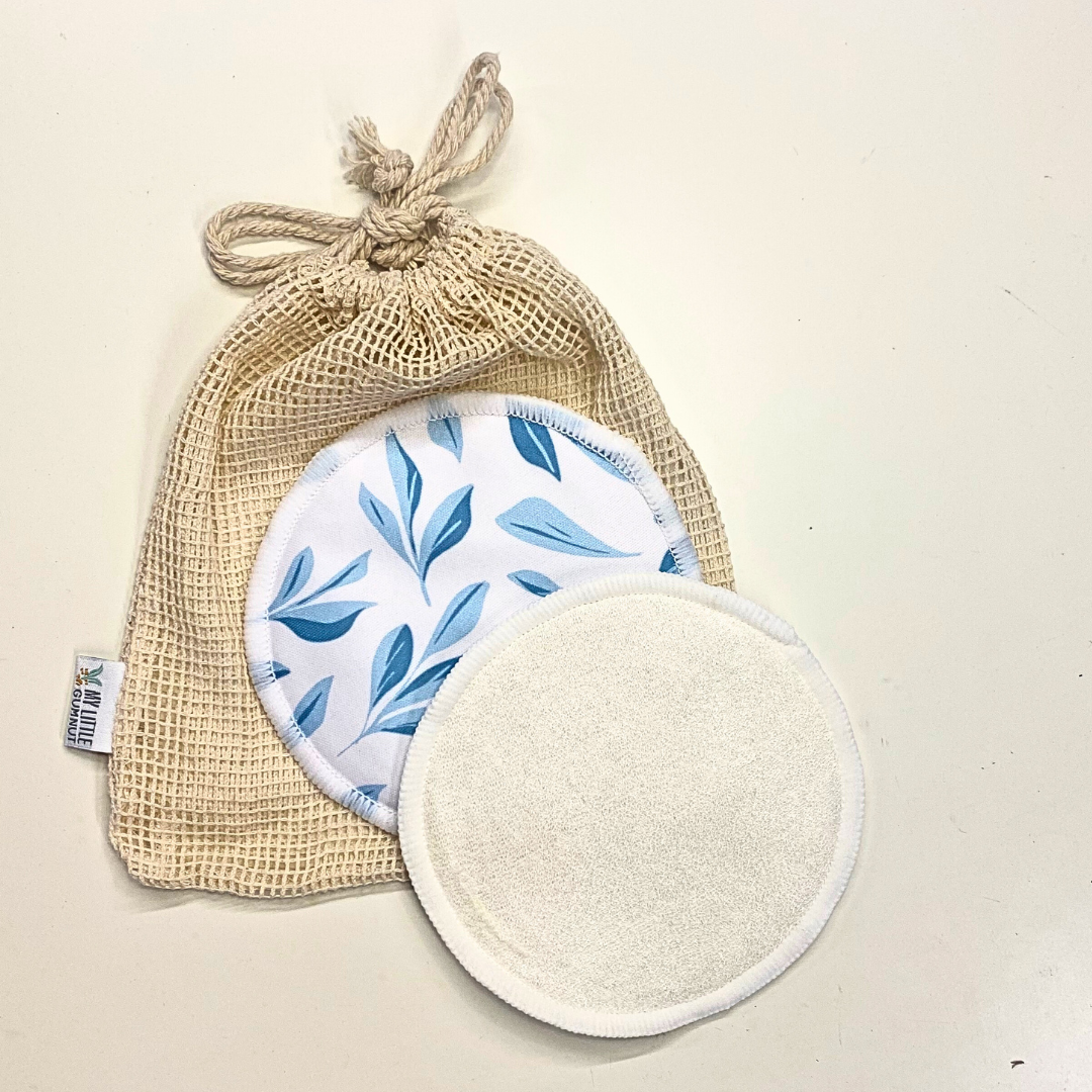 Reusable Breast Pads - Blue Leaf