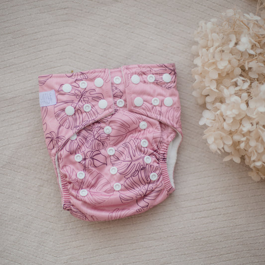 Cloth Nappy 2.0 - Monsterra Pink