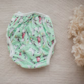 Reusable swim nappy. Cloth swimming nappy. water nappy. beach nappy. cockatoo nappy. my little gumnut.