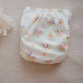 Load image into Gallery viewer, Rainbow Cloth Nappy by My Little Gumnut. Reusable baby nappies. Washable nappies. Pastel Medley.
