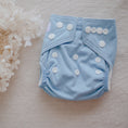 Load image into Gallery viewer, Newborn cloth nappy by my little gumnut. reusable cloth nappies. baby blue nappy.
