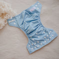 Load image into Gallery viewer, Newborn size cloth nappy by my little gumnut. baby blue cloth nappy.
