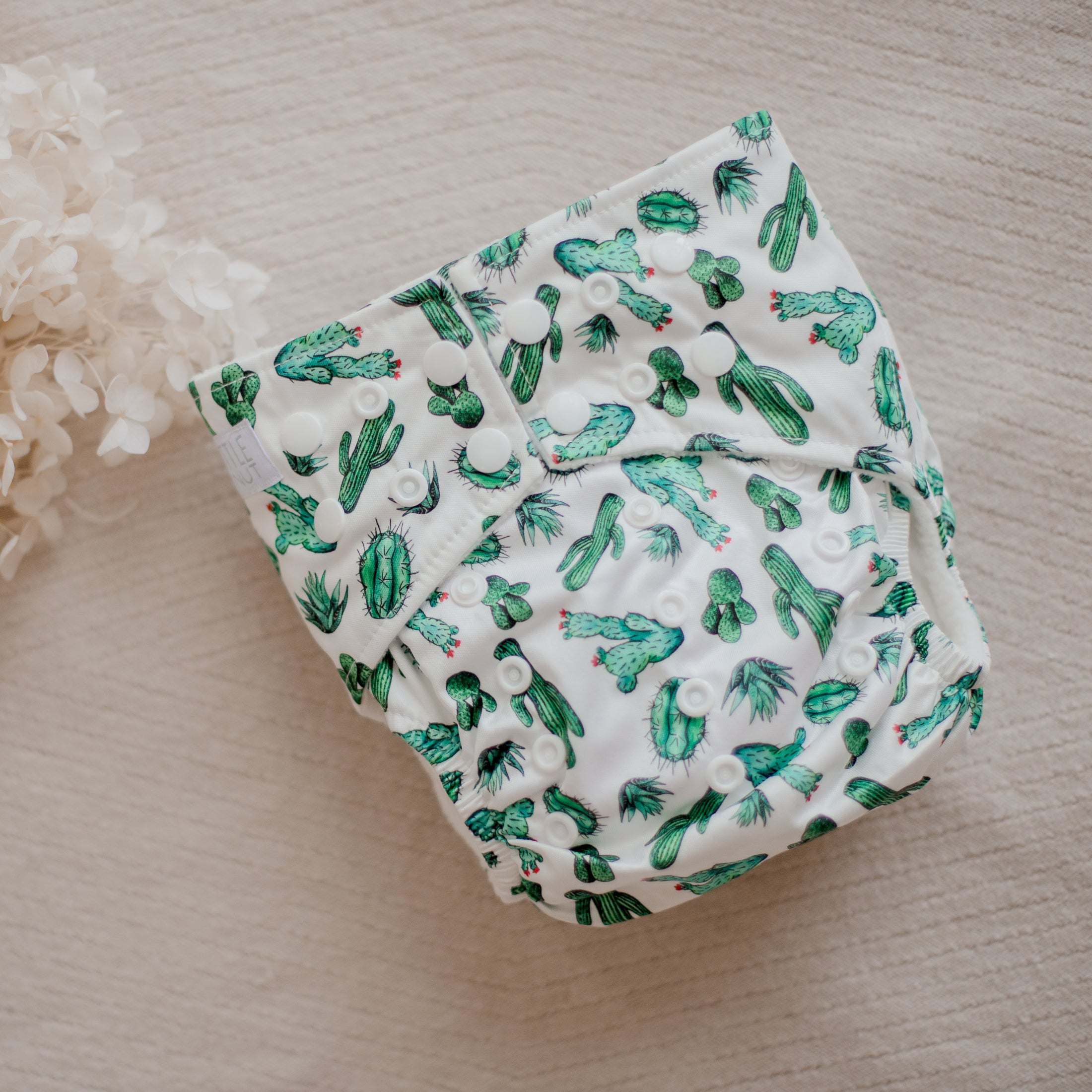 Cactus Cloth Nappy by My Little Gumnut. Reusable Cloth Nappies Australia. Bamboo cloth nappies. 