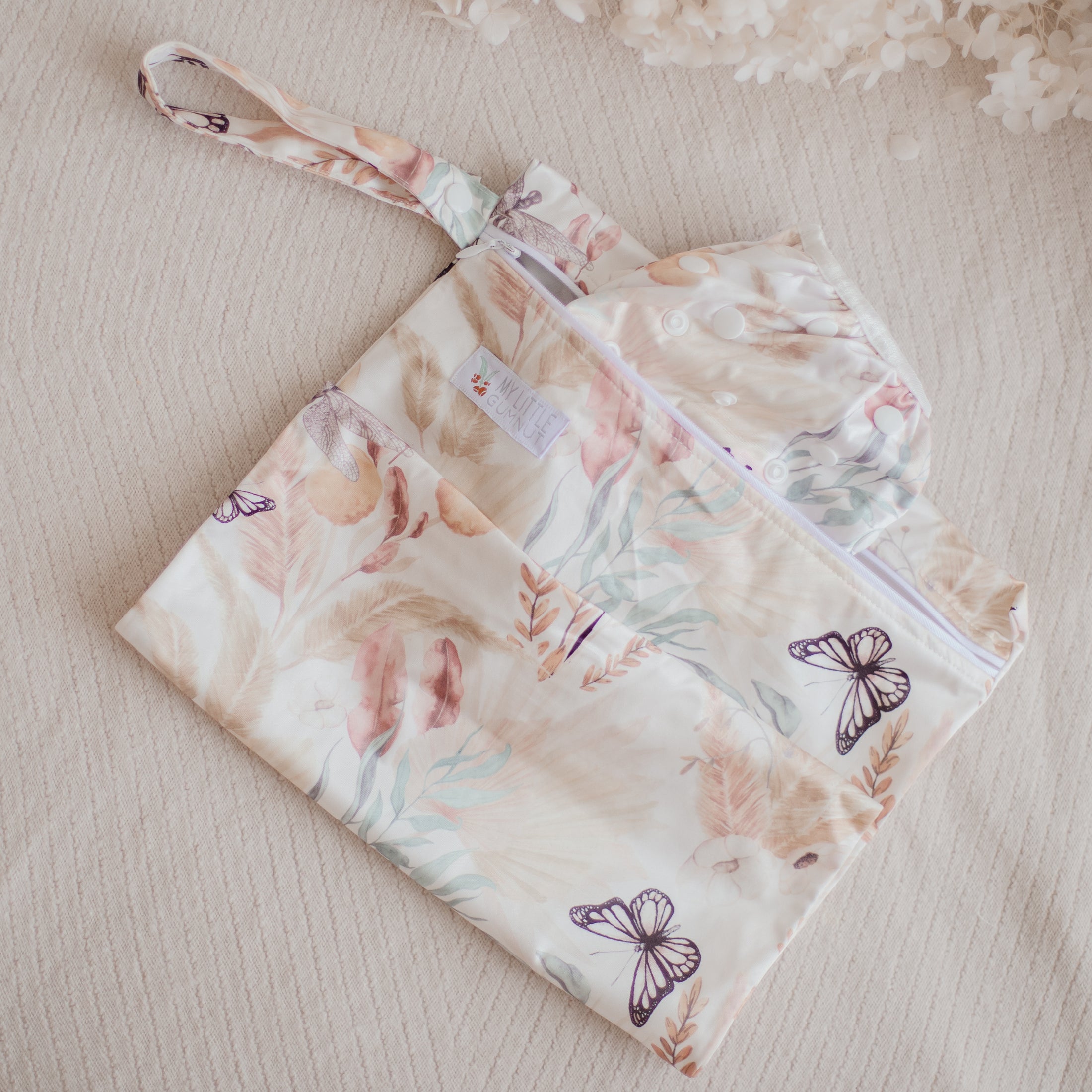 Reusable wet bag with mathcing swim nappy by My Little Gumnut