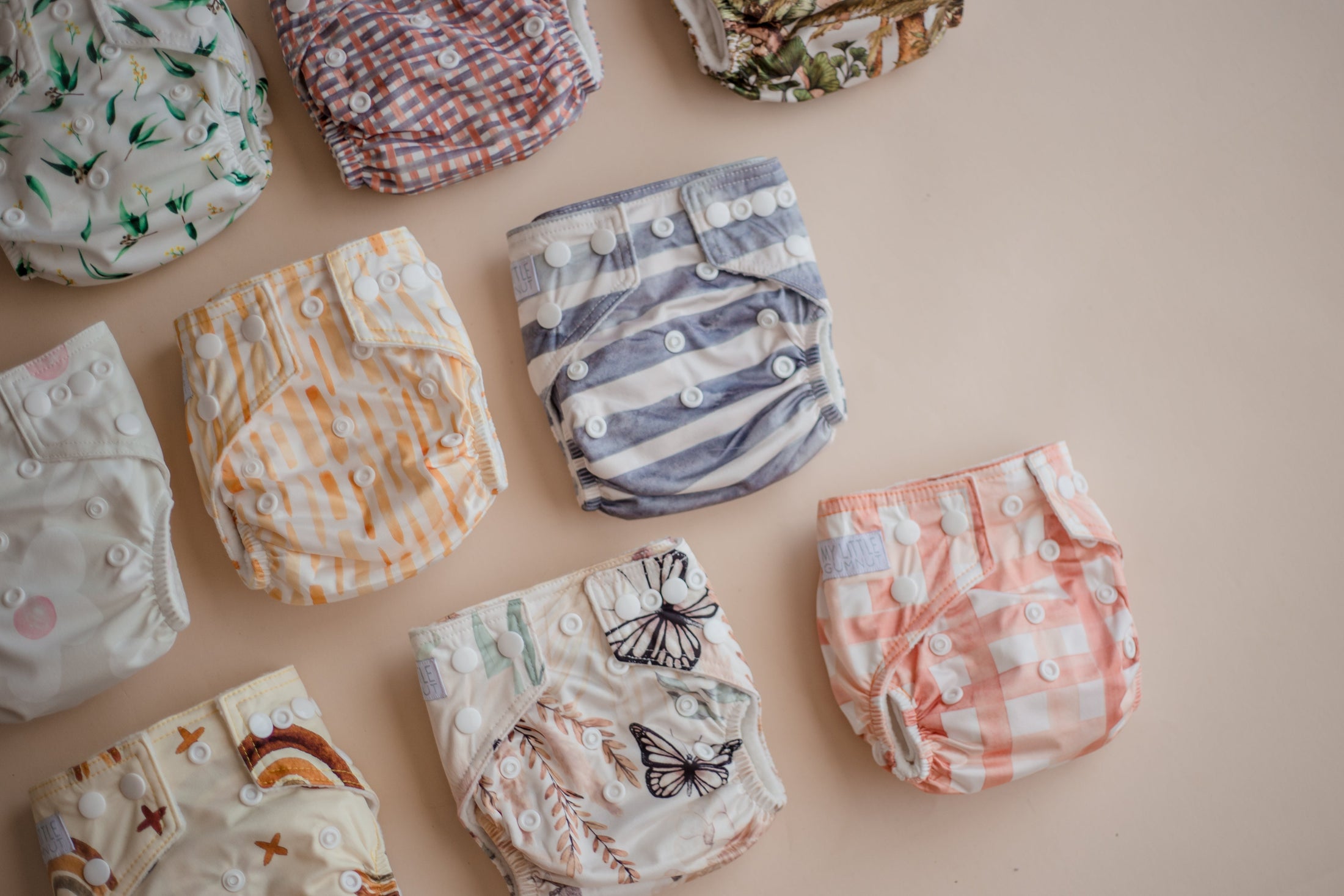 Resuable cloth nappies by My Little Gumnut. Modern Cloth Nappies australia. eco nappies gumnut australia. 