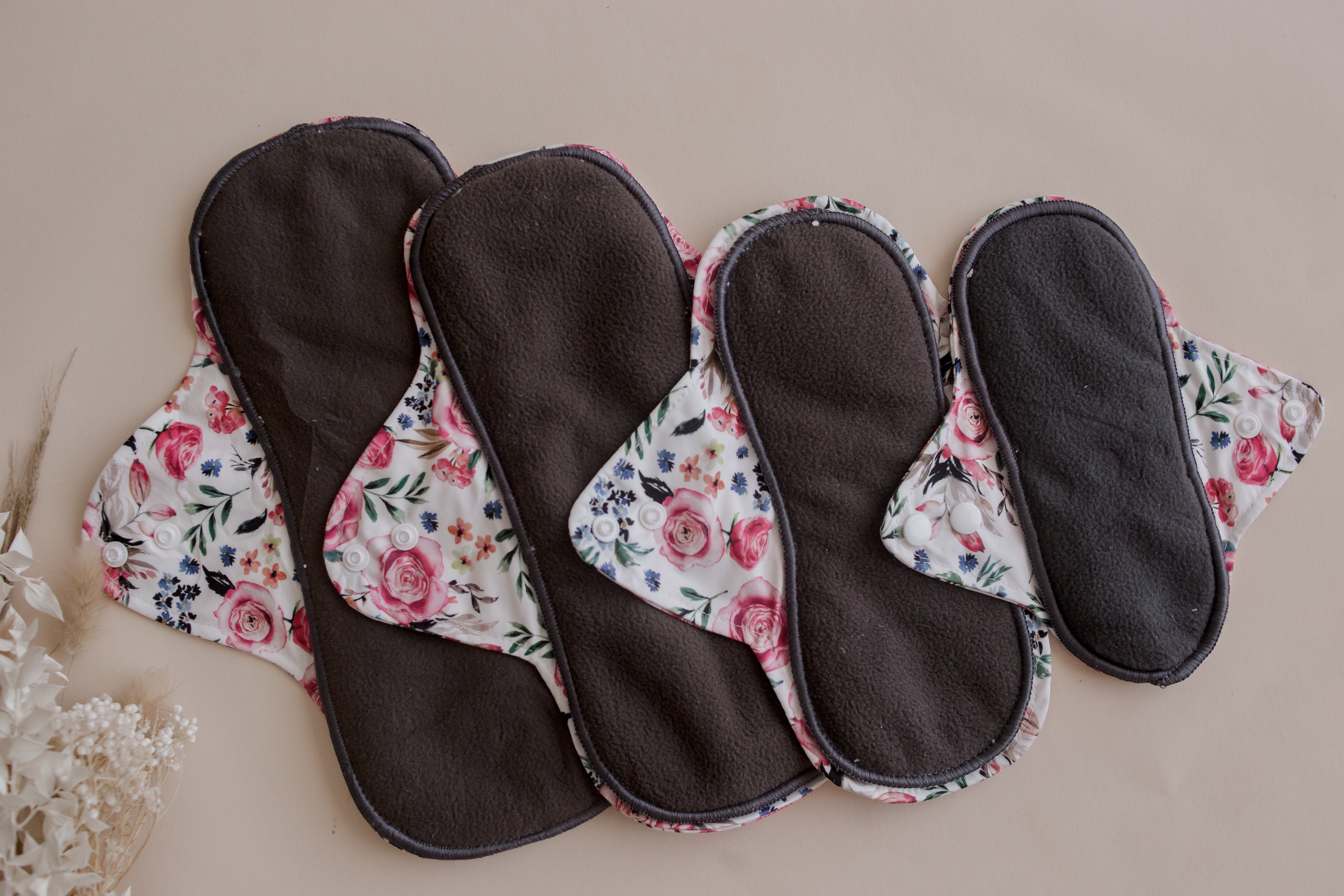 Bamboo Reusable Period Pads Nighttime Use Floral by My Little Gumnut