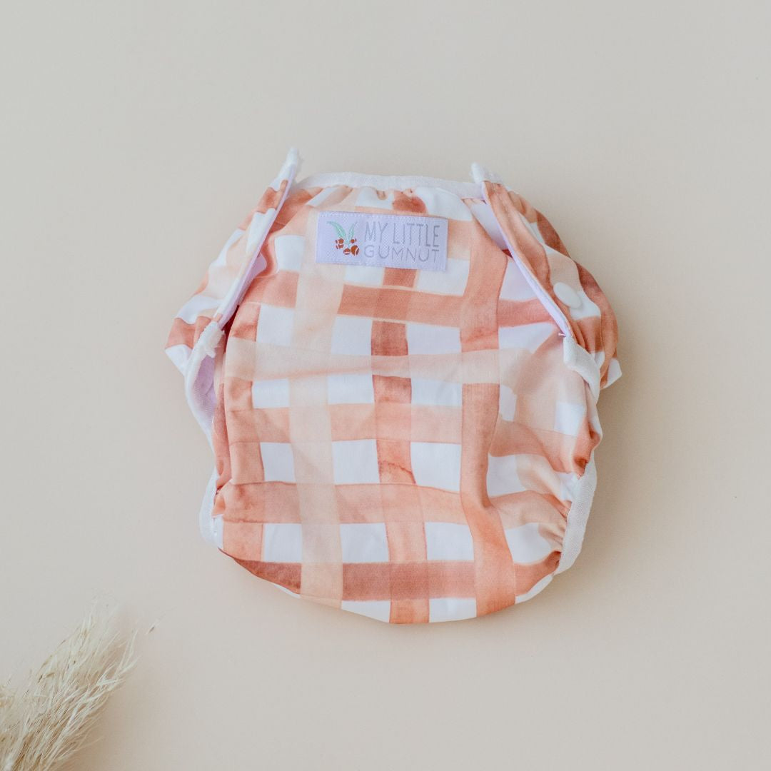 Swimming Nappy - Gingham (Rust)