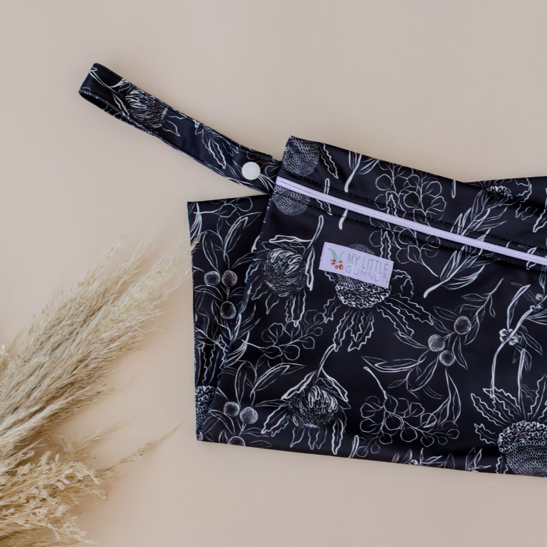 Wet Bag - Black Flora